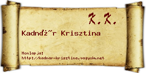 Kadnár Krisztina névjegykártya