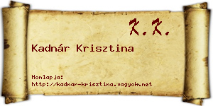 Kadnár Krisztina névjegykártya