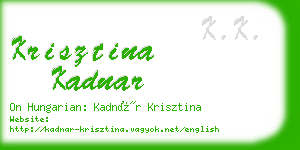 krisztina kadnar business card